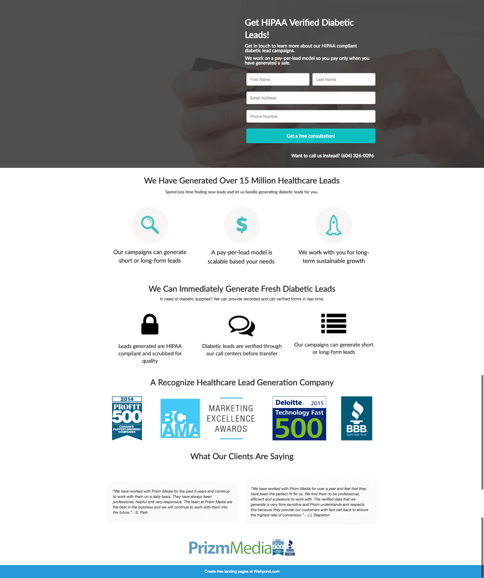 what goes into a landing page optimized for medical sales leads sales leads free